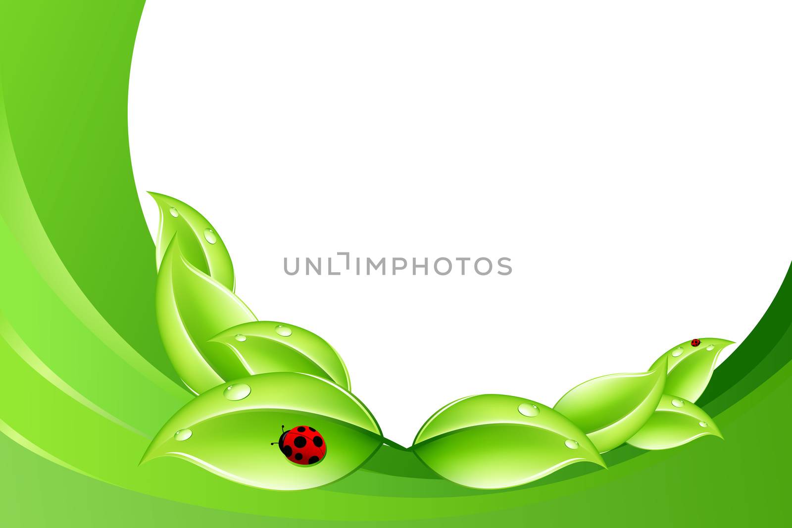 Abstract nature concept in green color with Ladybug