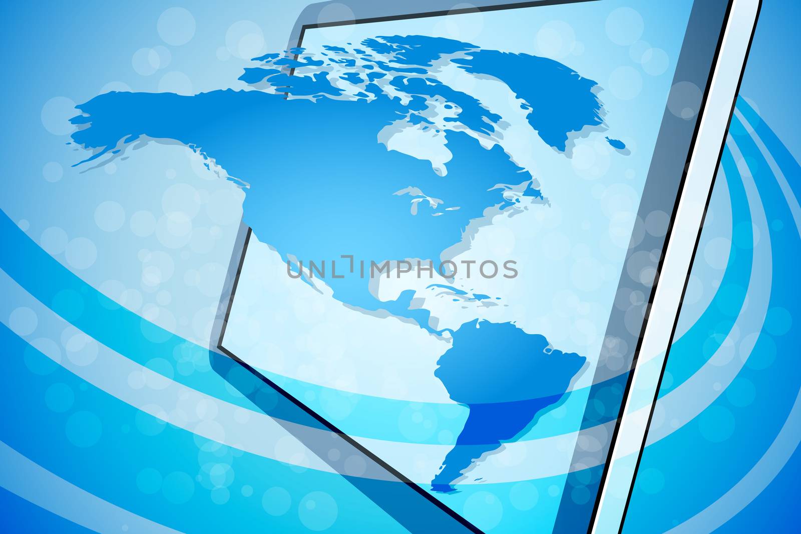 Blue World Map Background by WaD