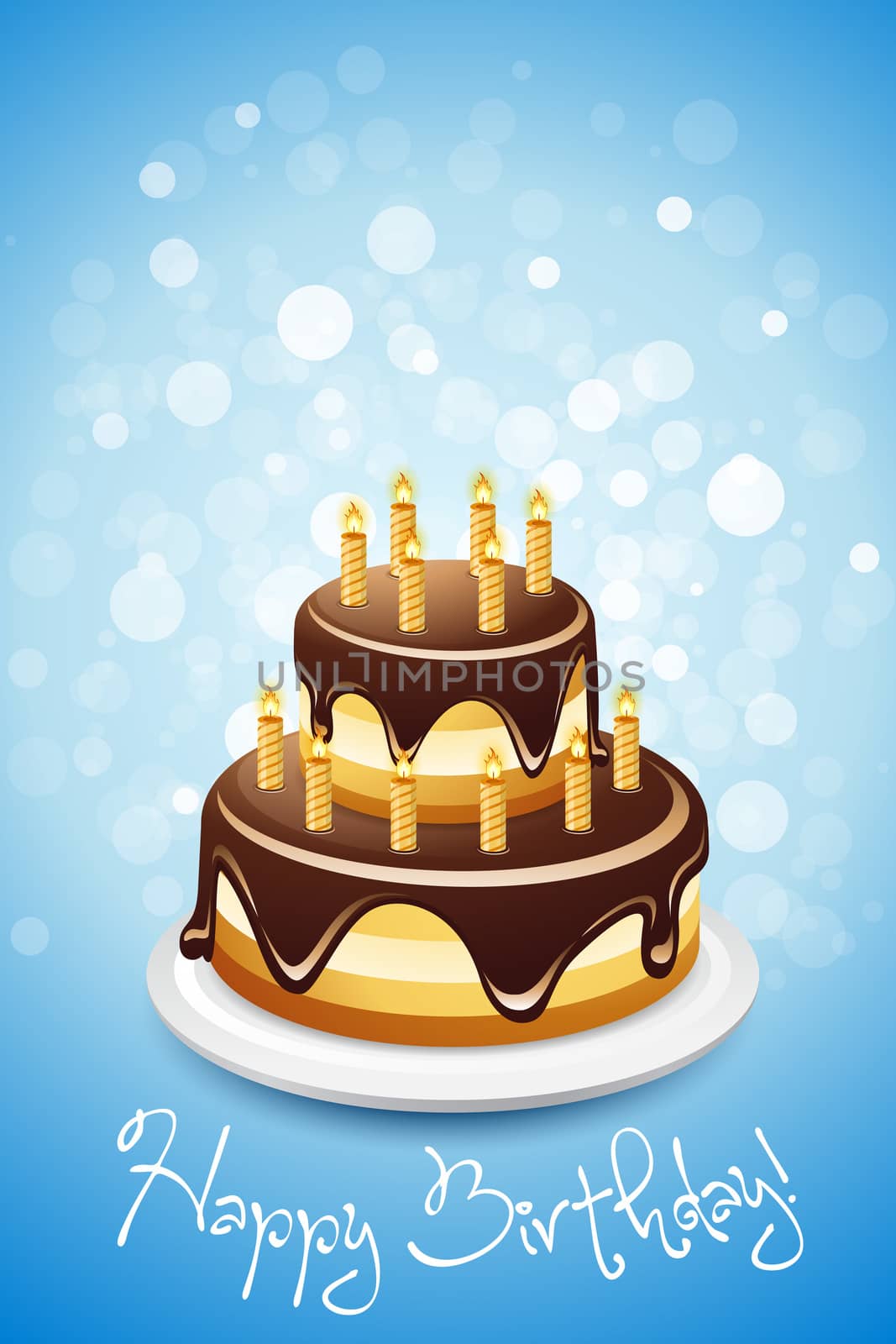 Happy Birthday Card with Cake by WaD