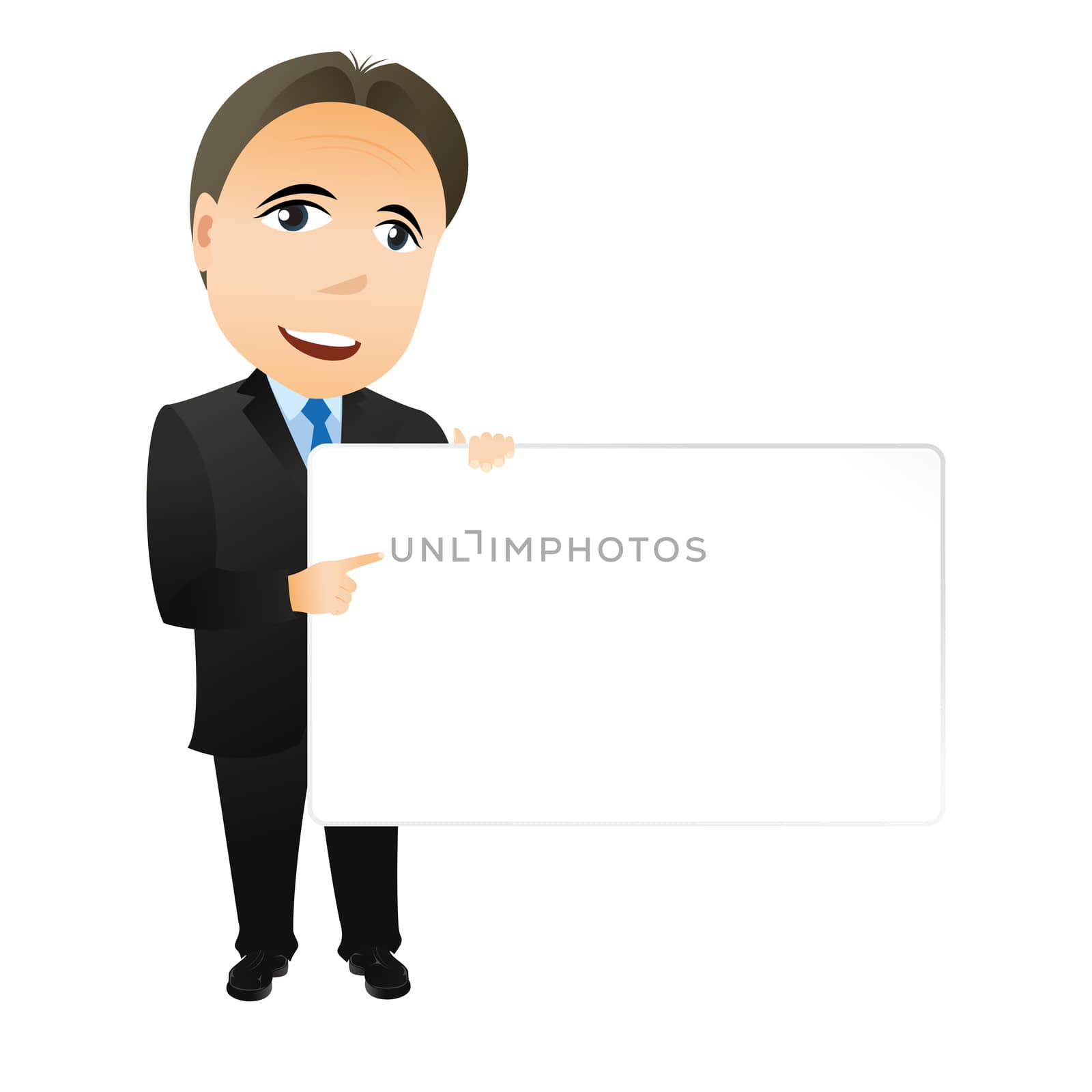 Businessman with empty board by WaD