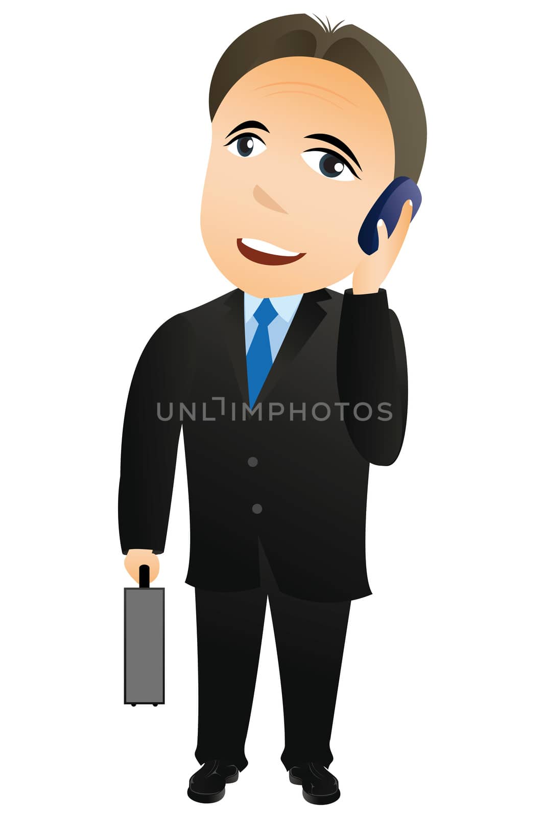 Businessman with mobile phone by WaD