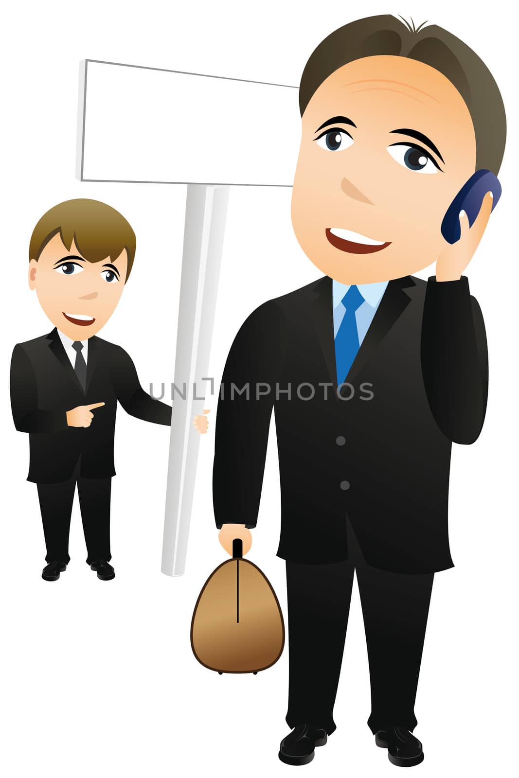 Businessman with mobile phone by WaD