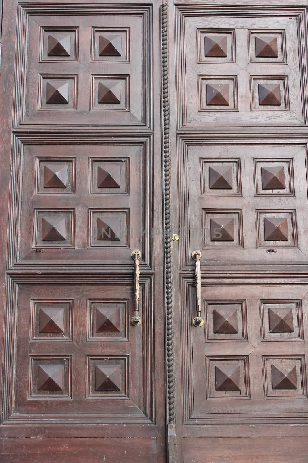 massive church doors with old nice pattern