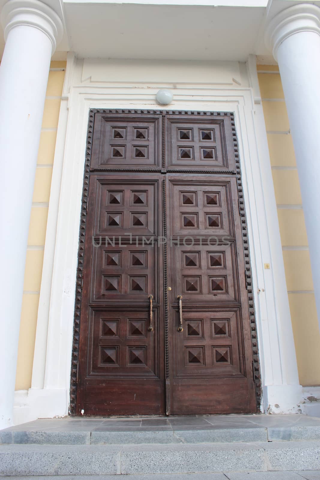 massive church doors with old nice pattern