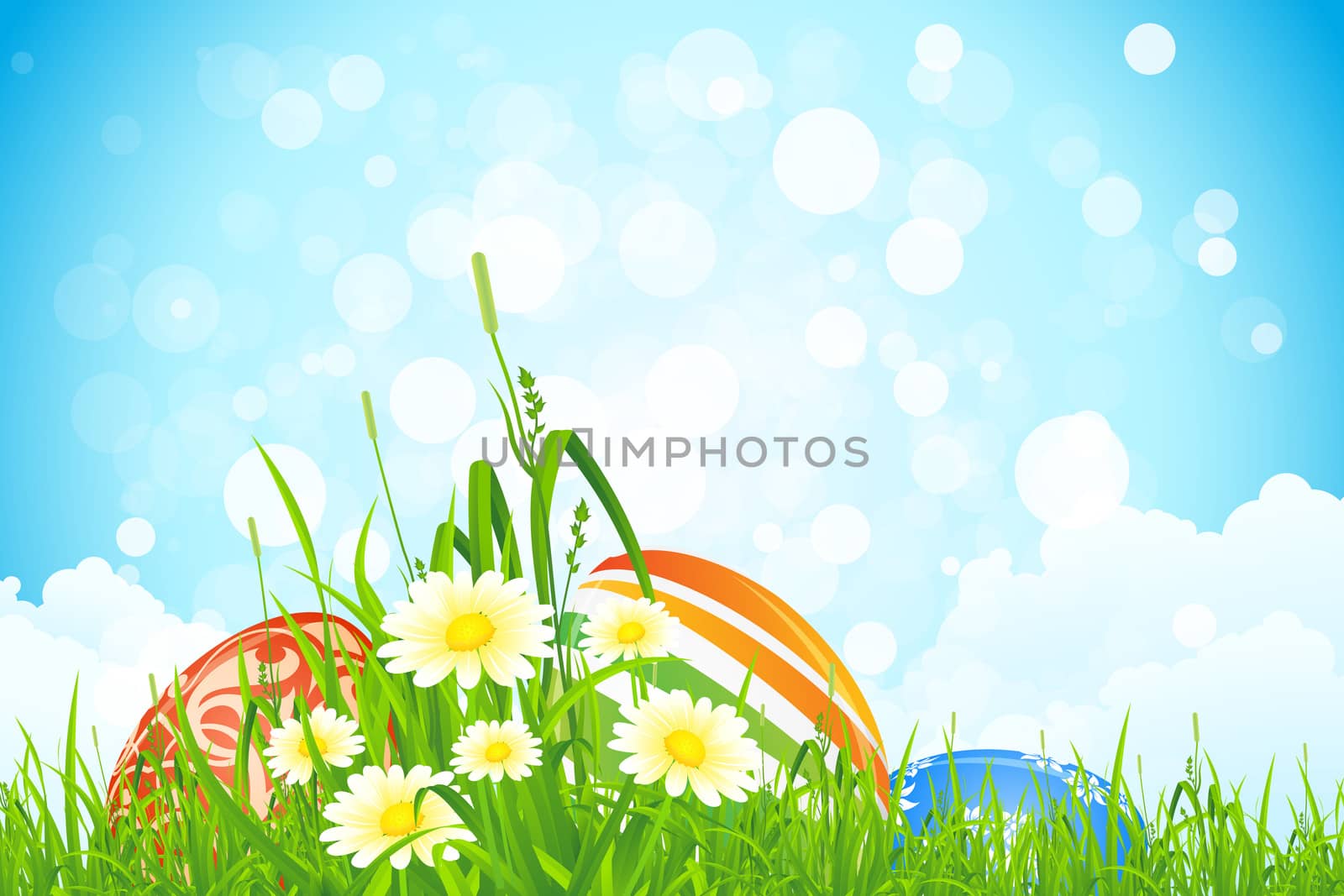 Easter Eggs in the Grass by WaD