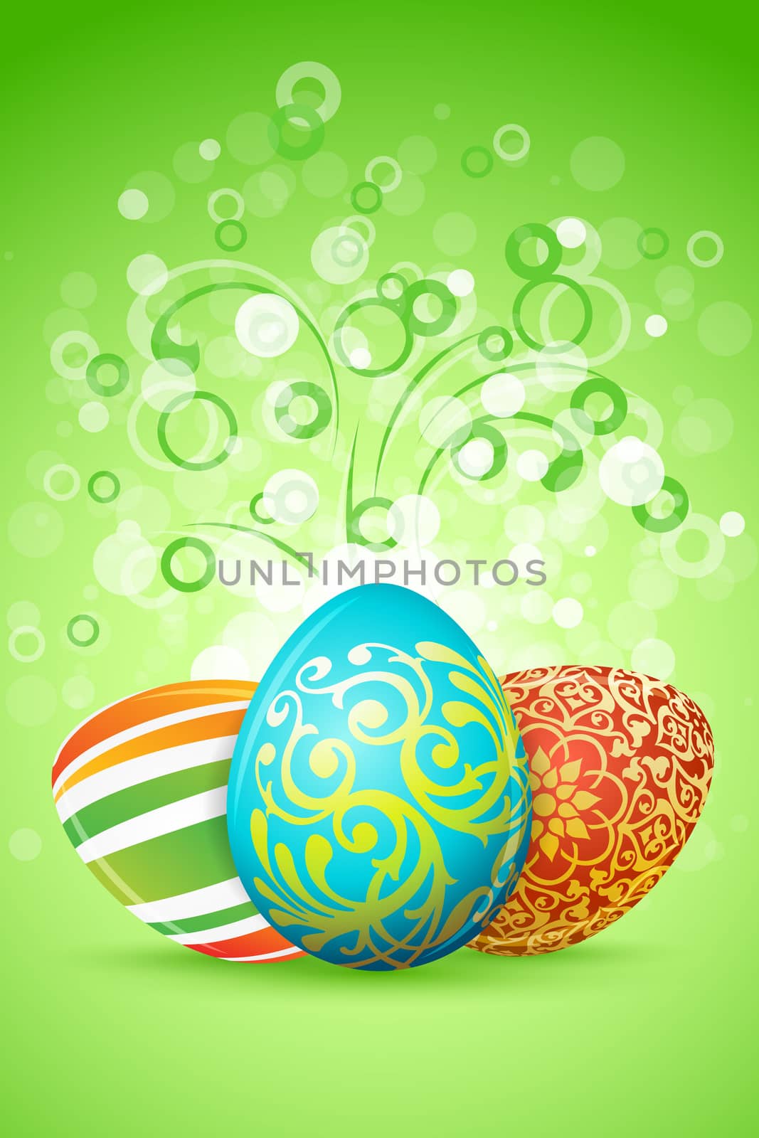 Easter Background with Decorated Eggs by WaD