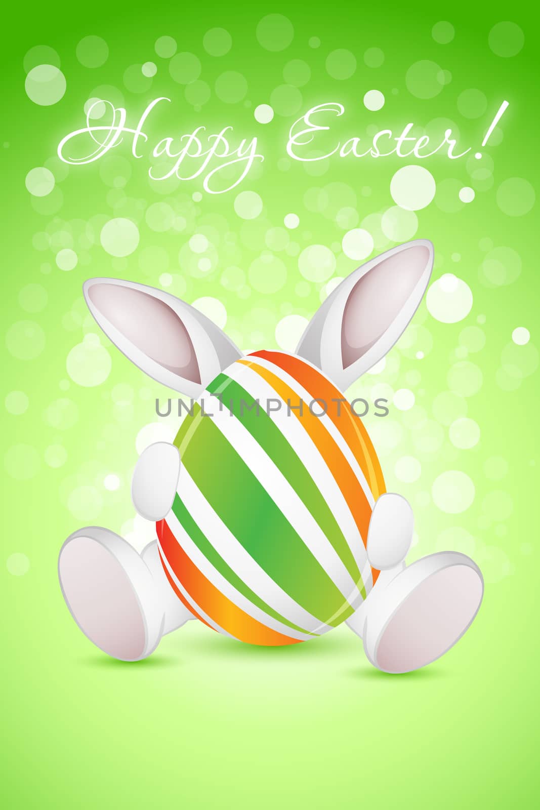 Easter Background with Egg and Rabbit