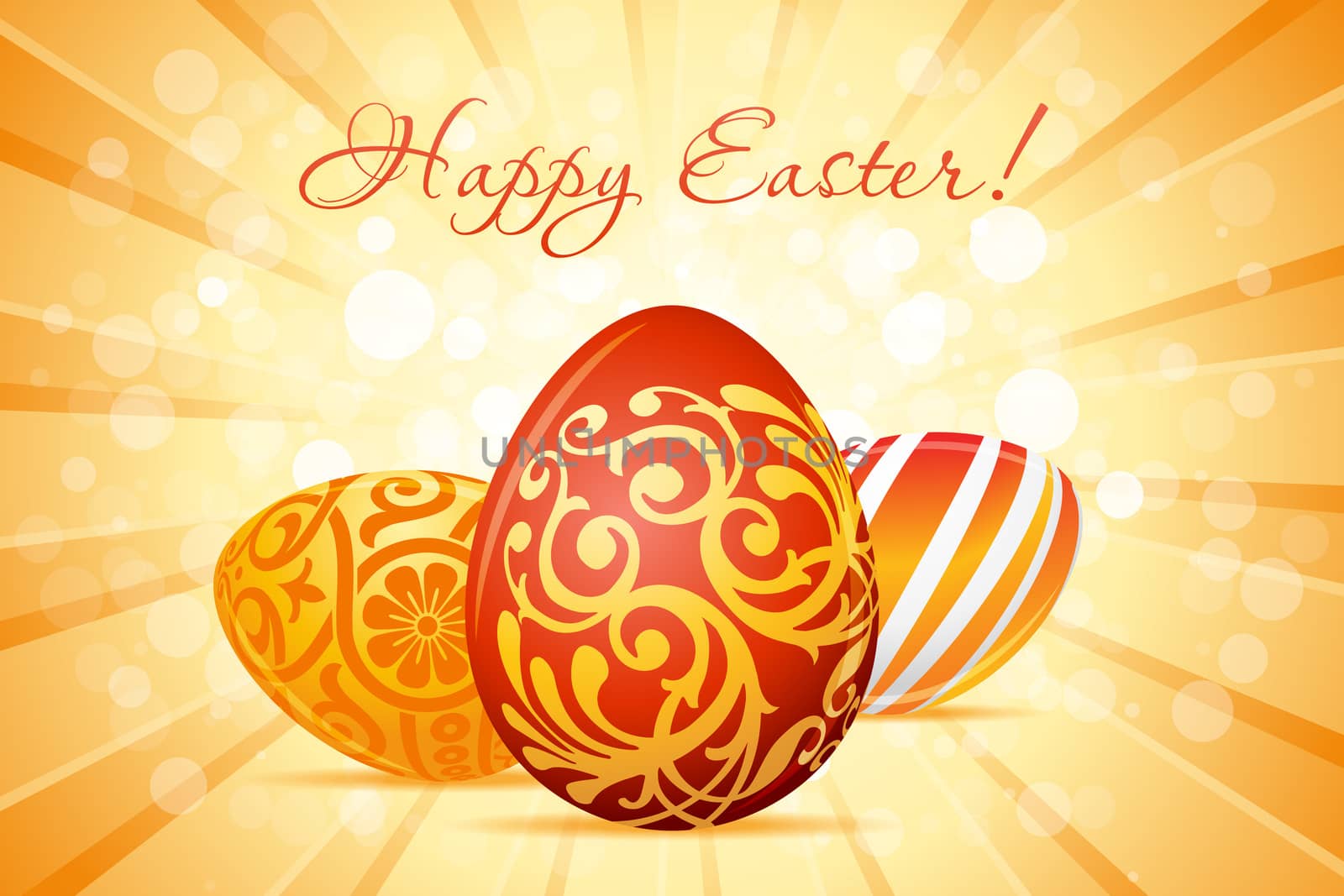 Easter Background with Decorated Eggs by WaD