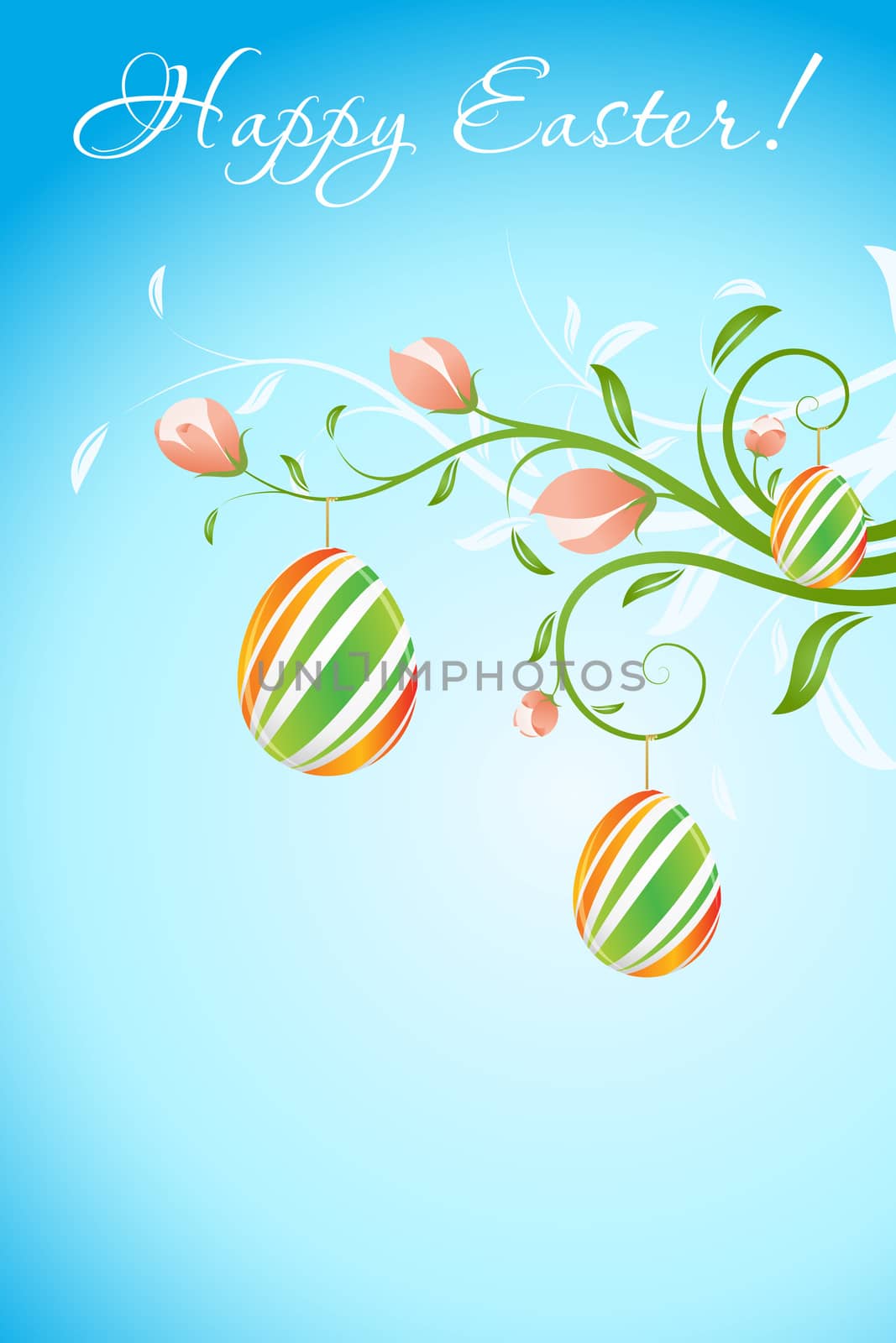 Easter Background with Decorated Eggs by WaD