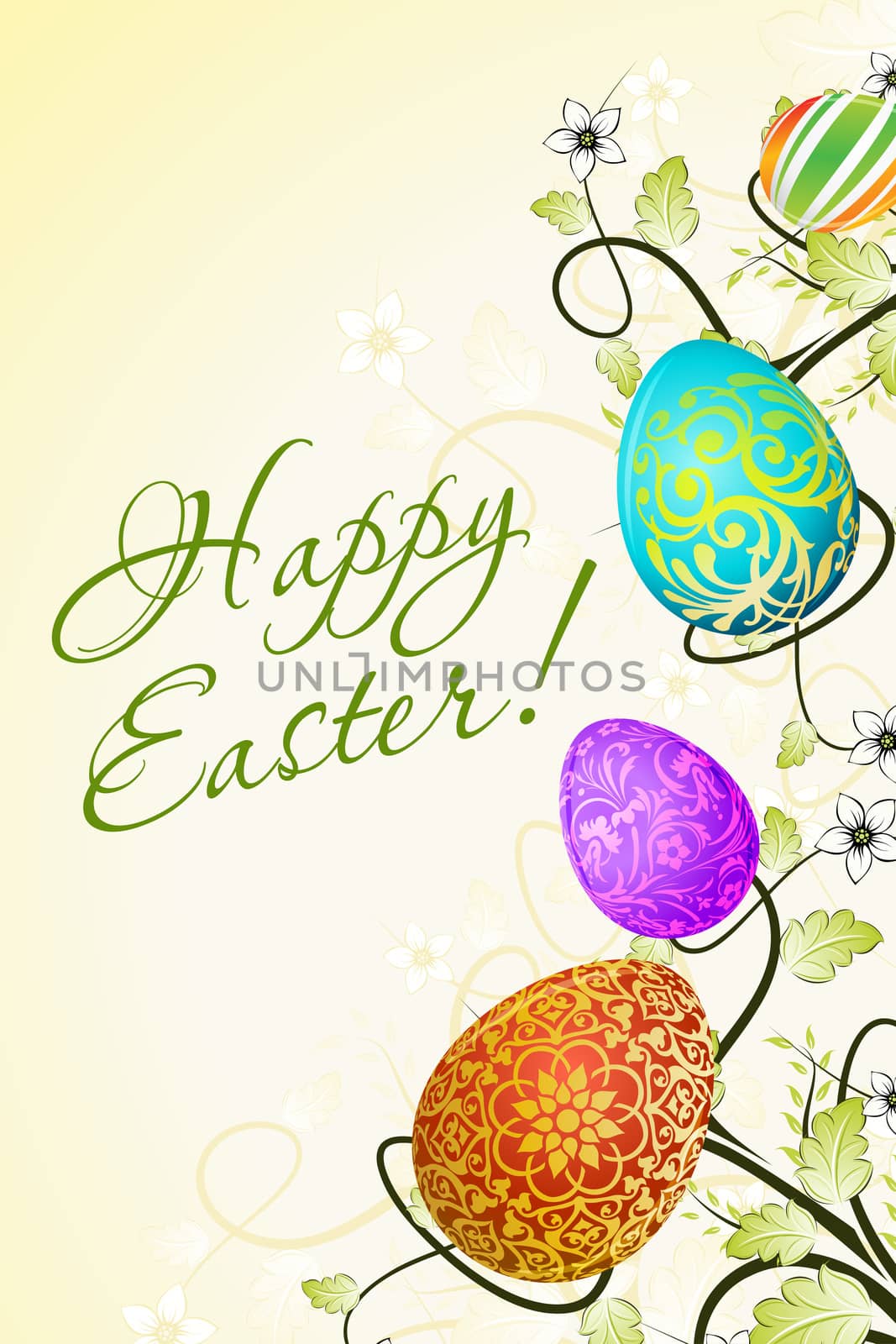 Easter Background with Decorated Eggs by WaD