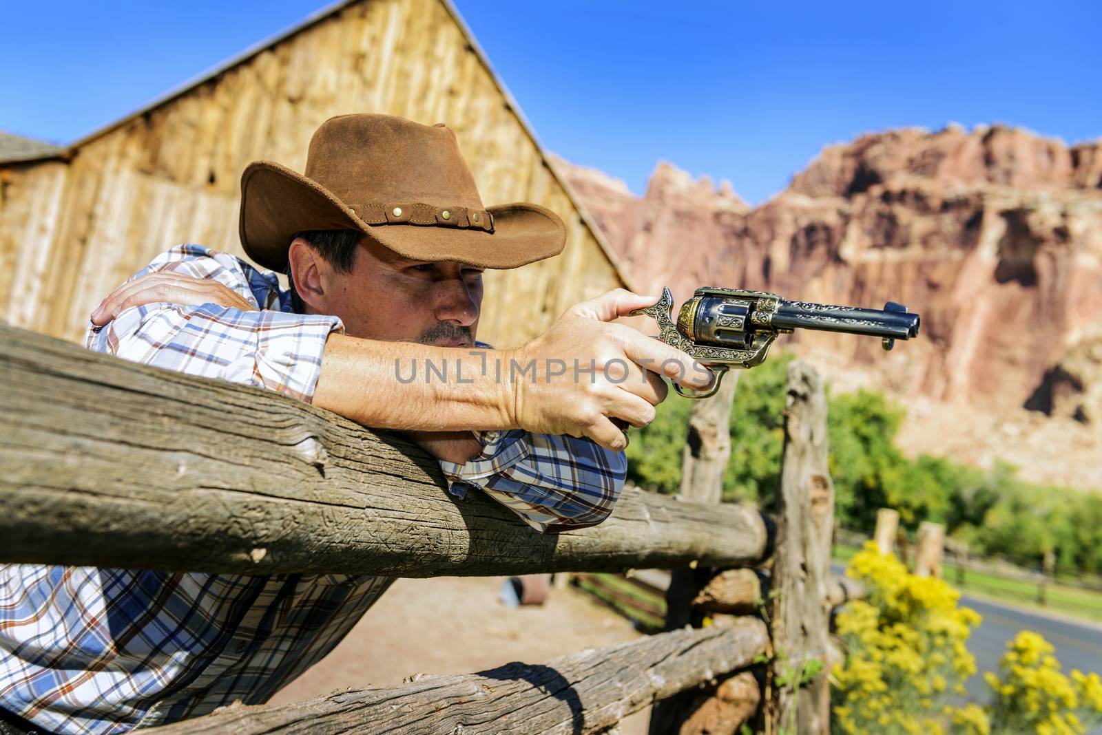 SOUTH WEST - A cowboy takes time to rest and reflect. 