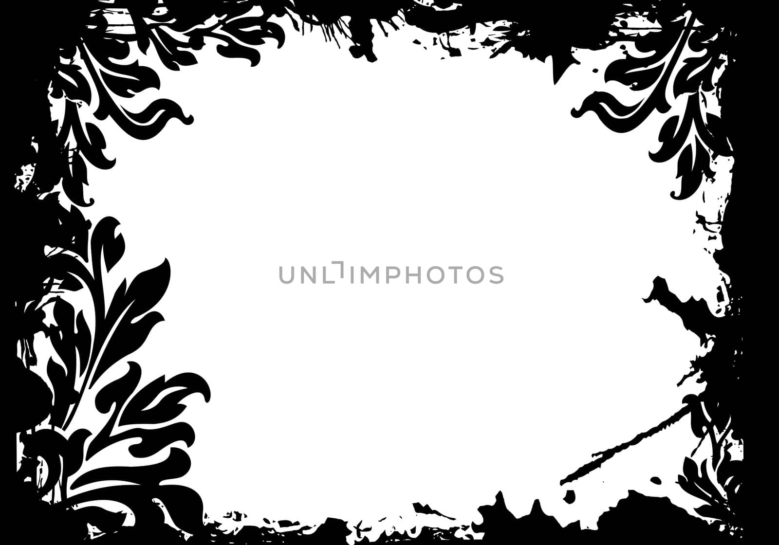 abstract floral decorative black frame vector illustration