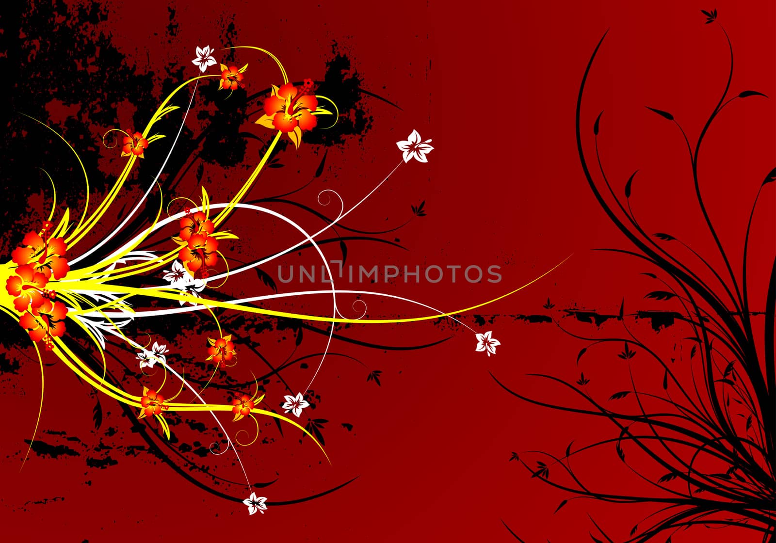 abstract grunge spring floral decorative background vector illustration