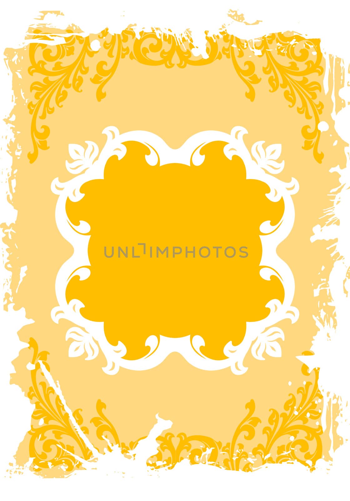 Abstract Spring Grunge Floral Frame Vector Illustration