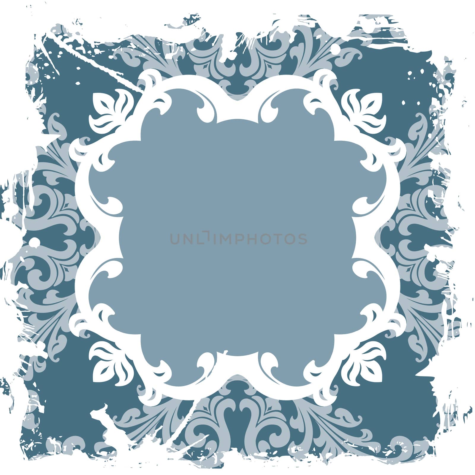 Abstract Spring Grunge Floral Frame Vector Illustration