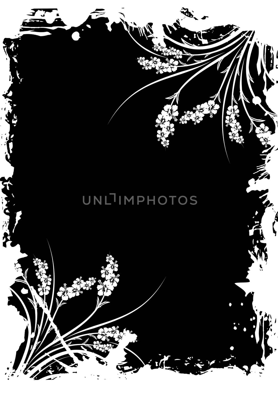 Abstract Floral Grunge Frame by WaD