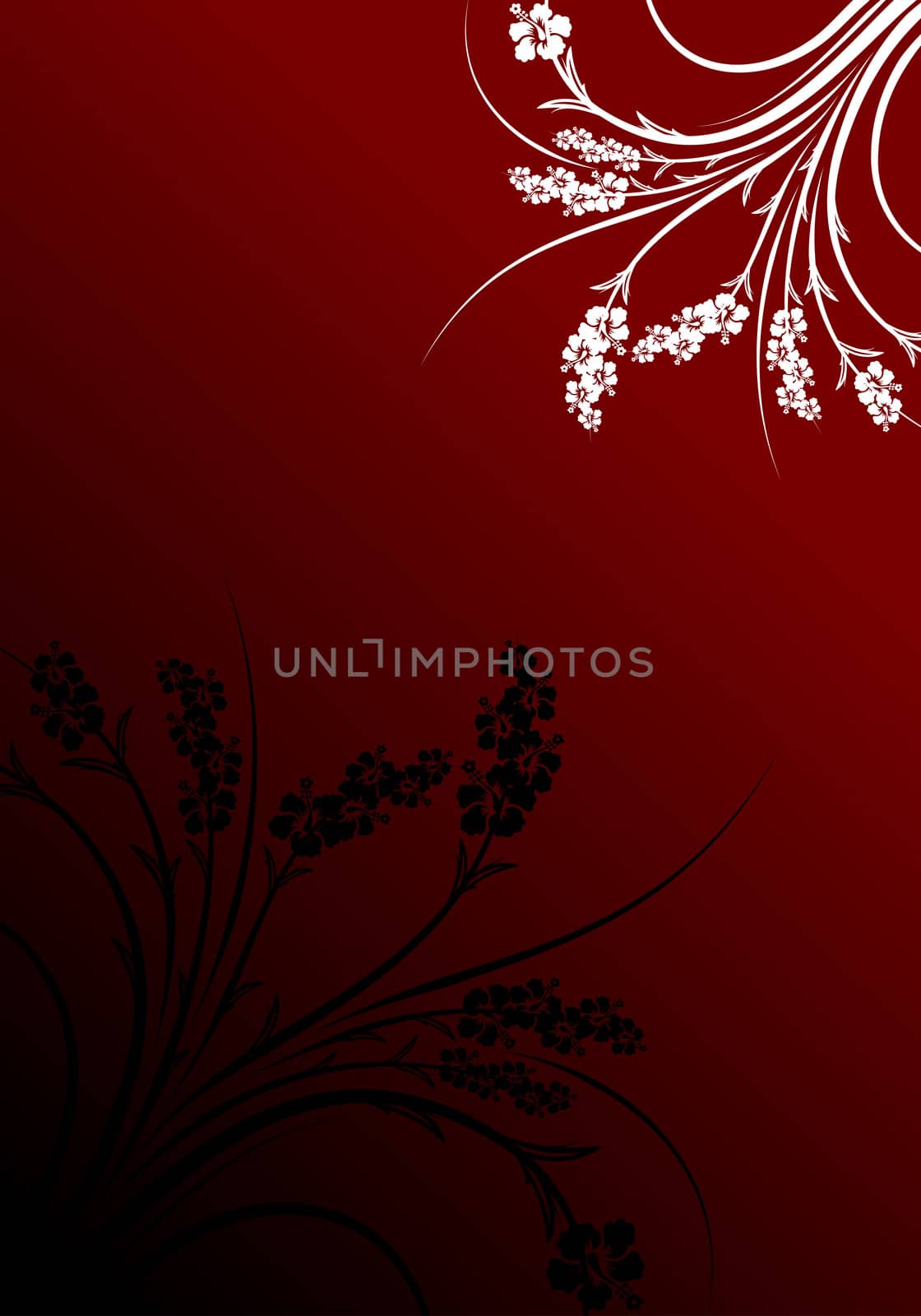 Abstract Flowers on Gradient Background Vector Illustration