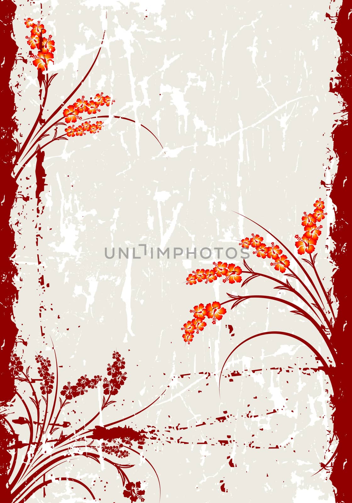 Abstract Grunge Floral Background by WaD