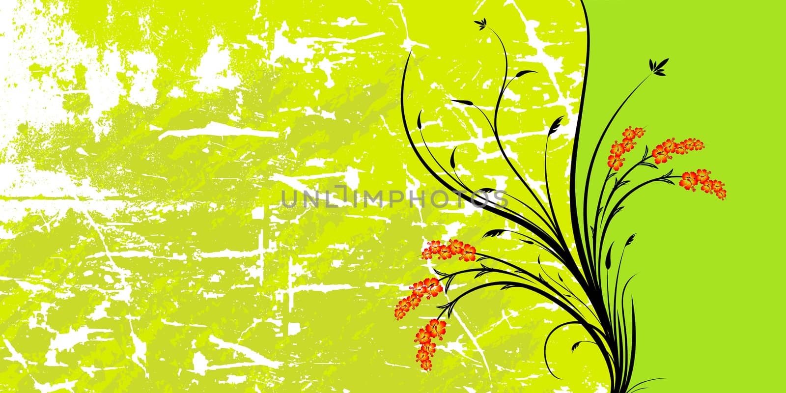 Abstract Summer Grunge Decorative Floral Background Vector Illustration