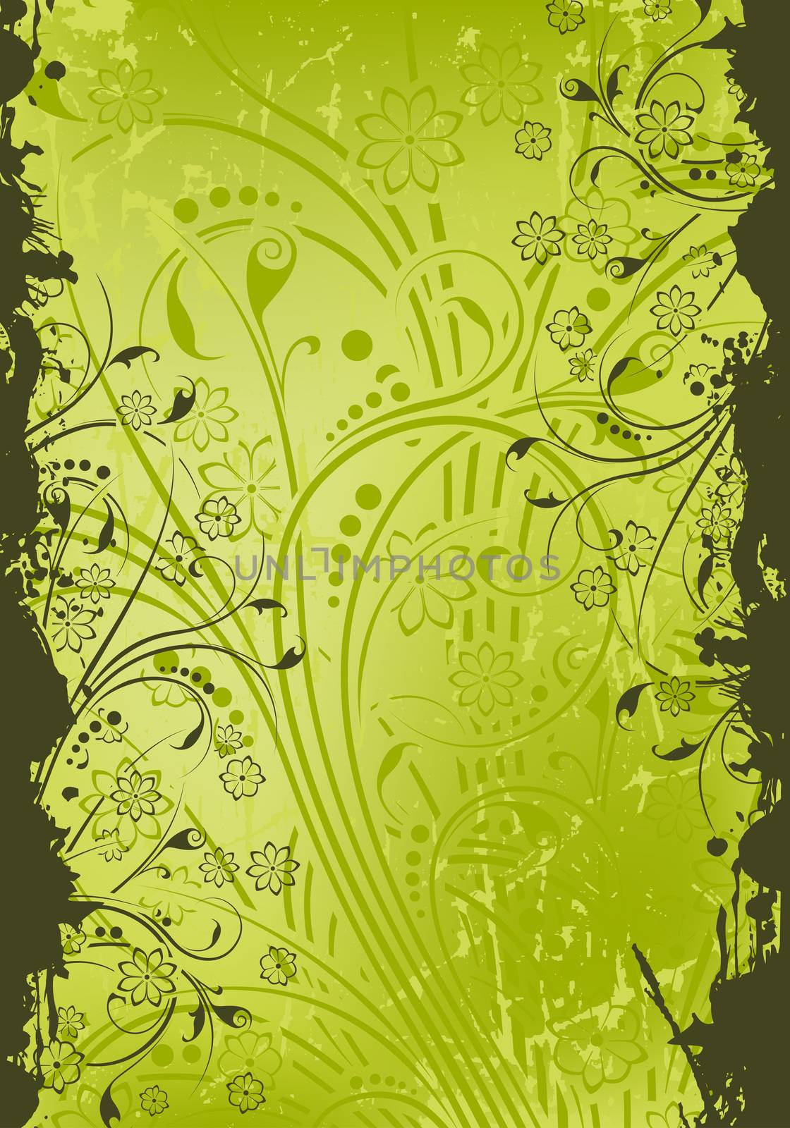 Abstract Grunge Floral Background by WaD