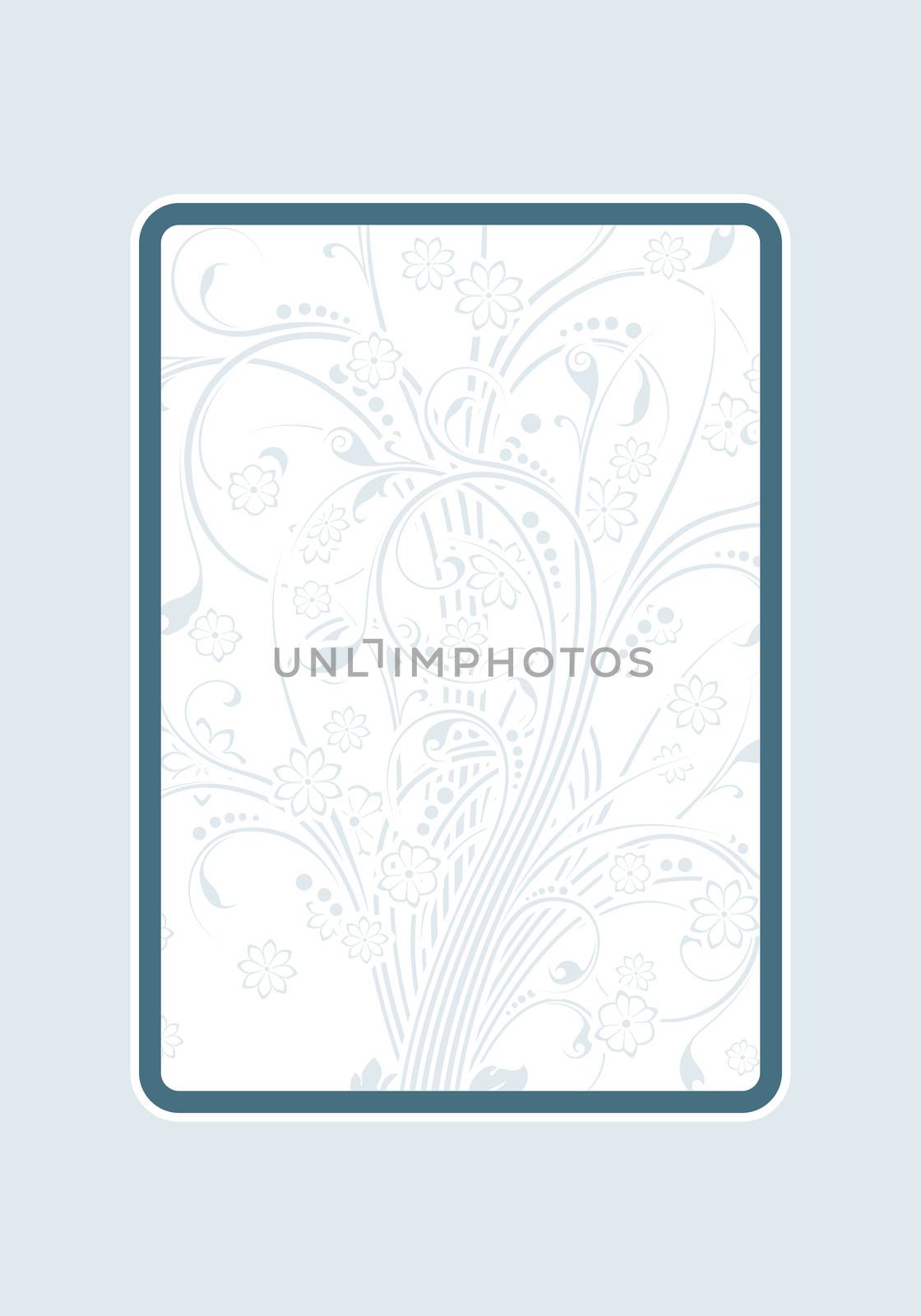 Abstract painted background with floral scrolls and frame vector illustration