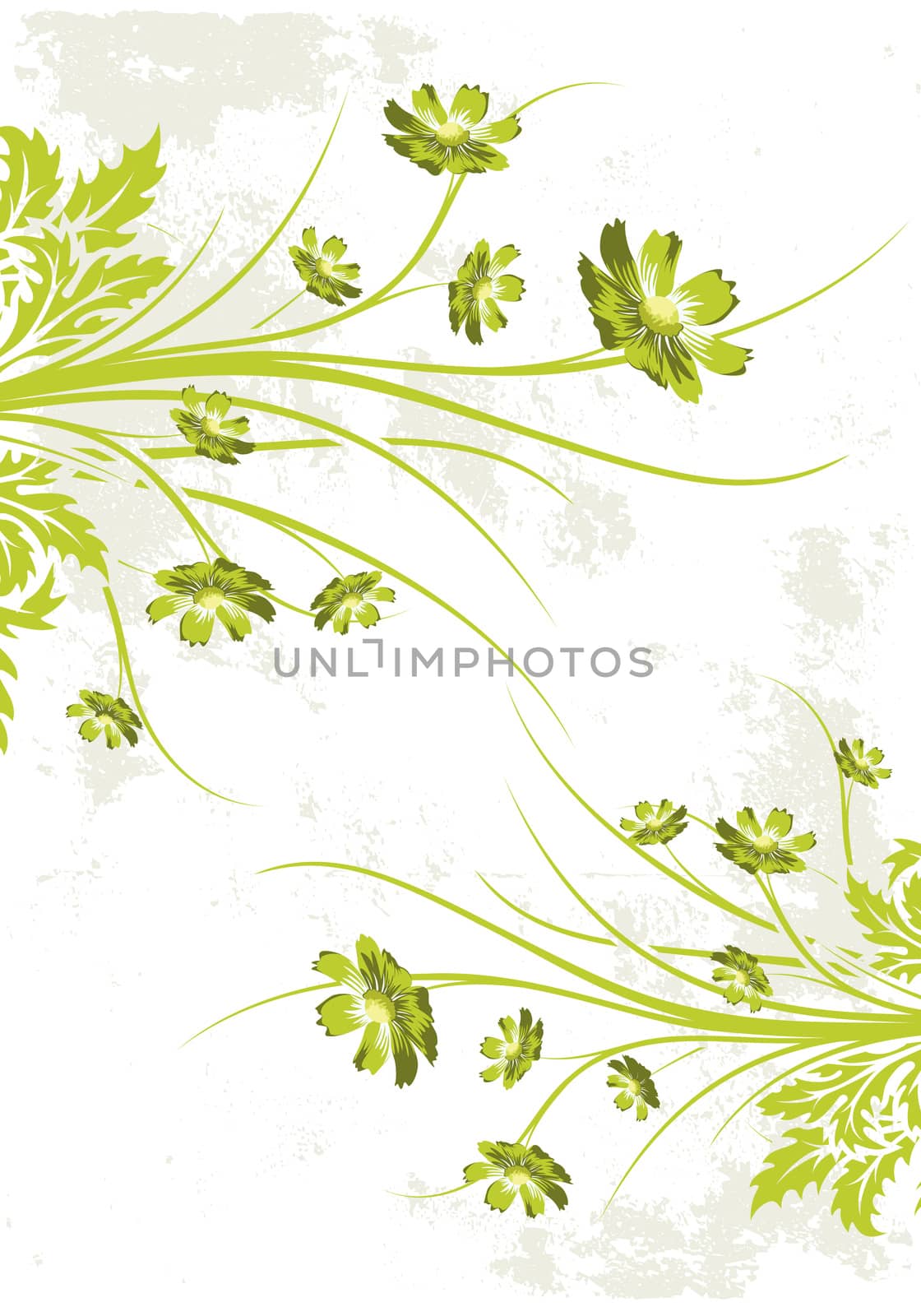 Abstract Grunge Floral Background by WaD