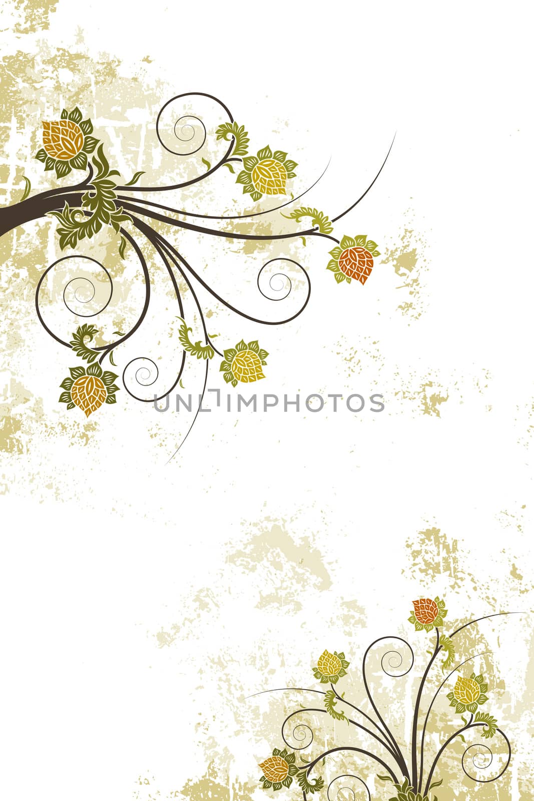 Grunge floral background vector illustration