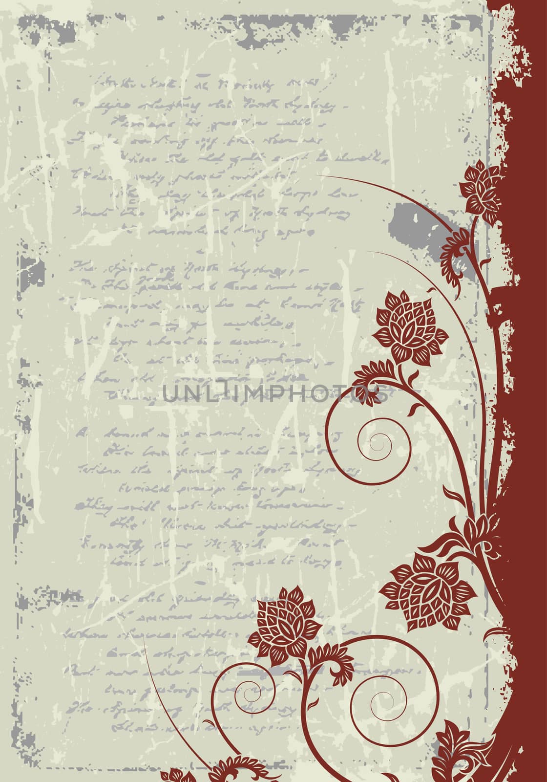 Grunge floral frame background by WaD