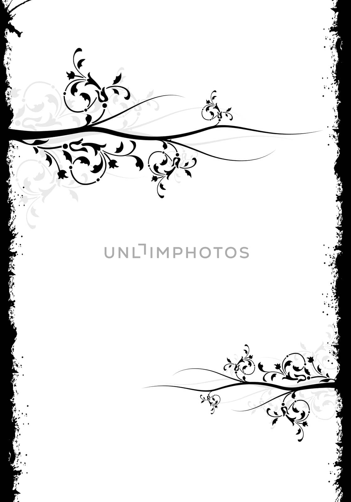 Abstract background with floral elements, digital artwork