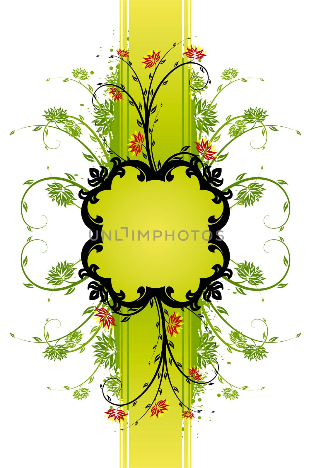 Floral Background with Frame by WaD