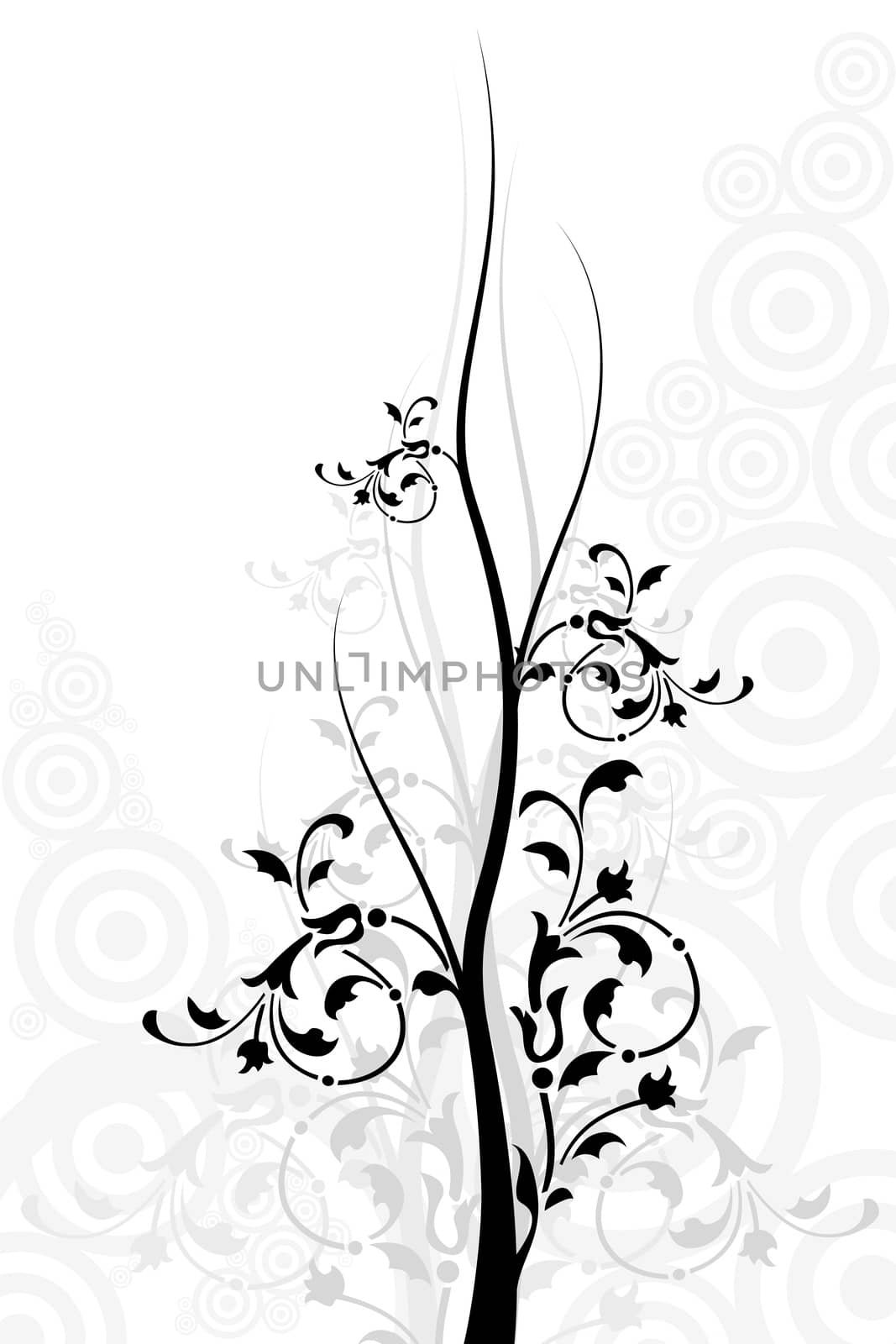 Abstract background with floral elements, digital artwork