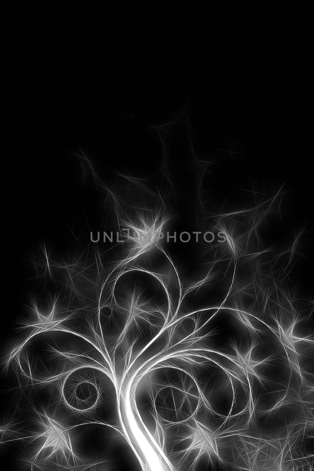 Abstract painted background with flowers by WaD