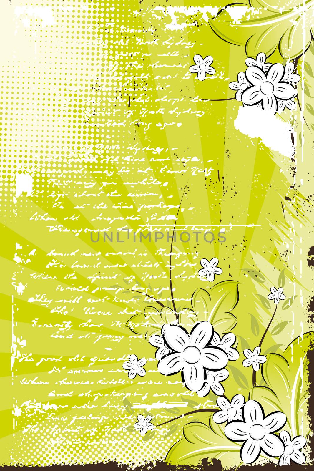 Vector grunge floral background by WaD