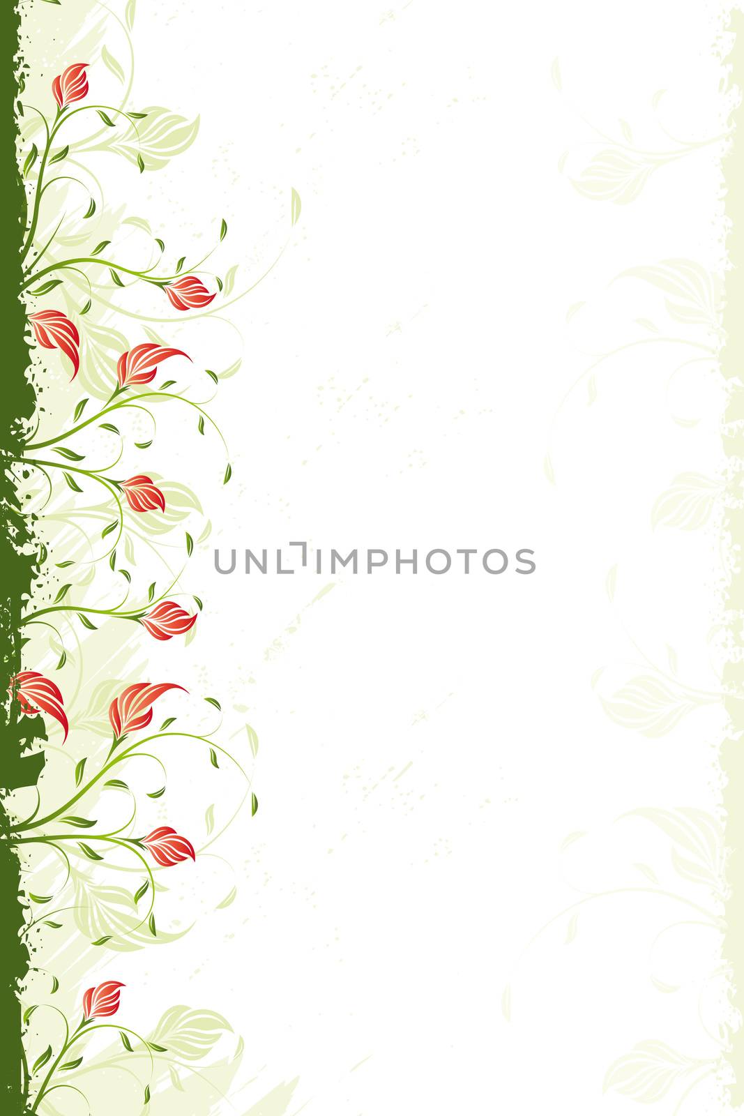 Abstract vector isolated on white floral swirl