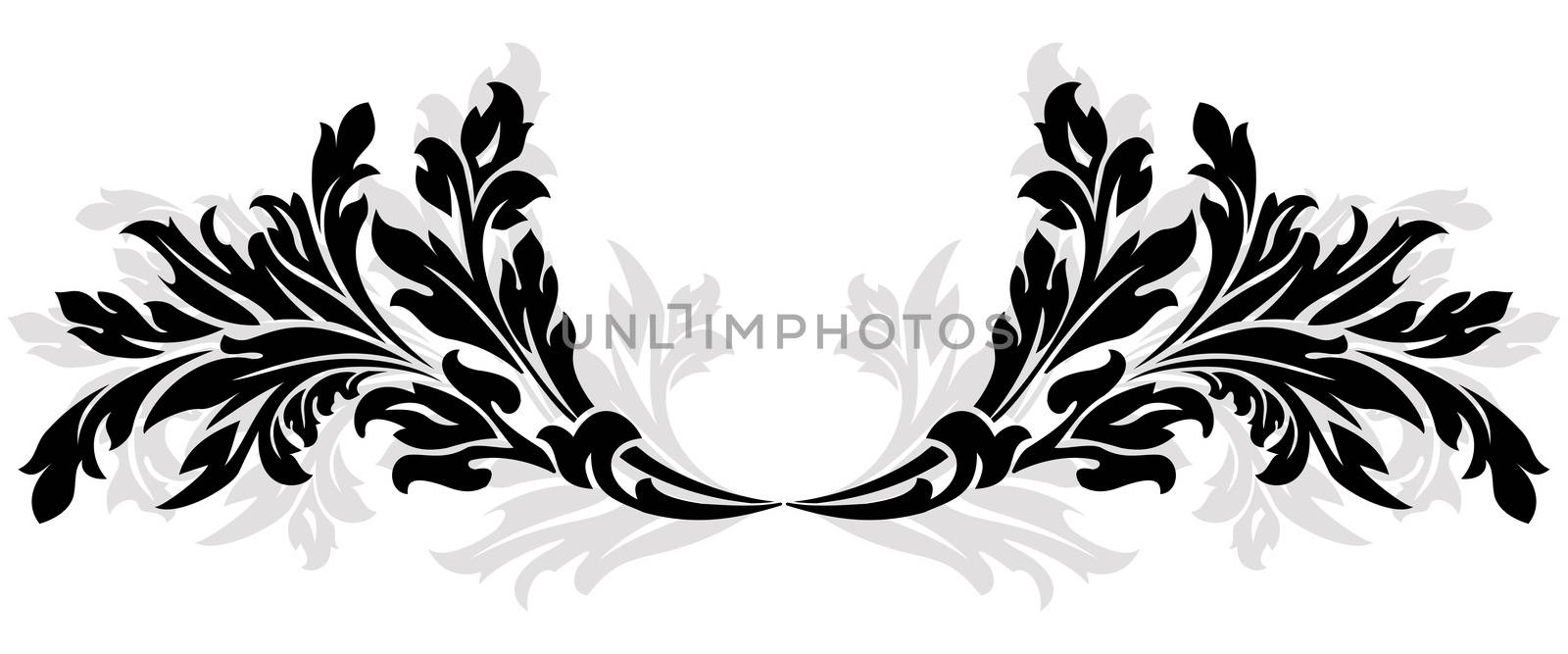 Abstract ancient floral Garland isolated on white