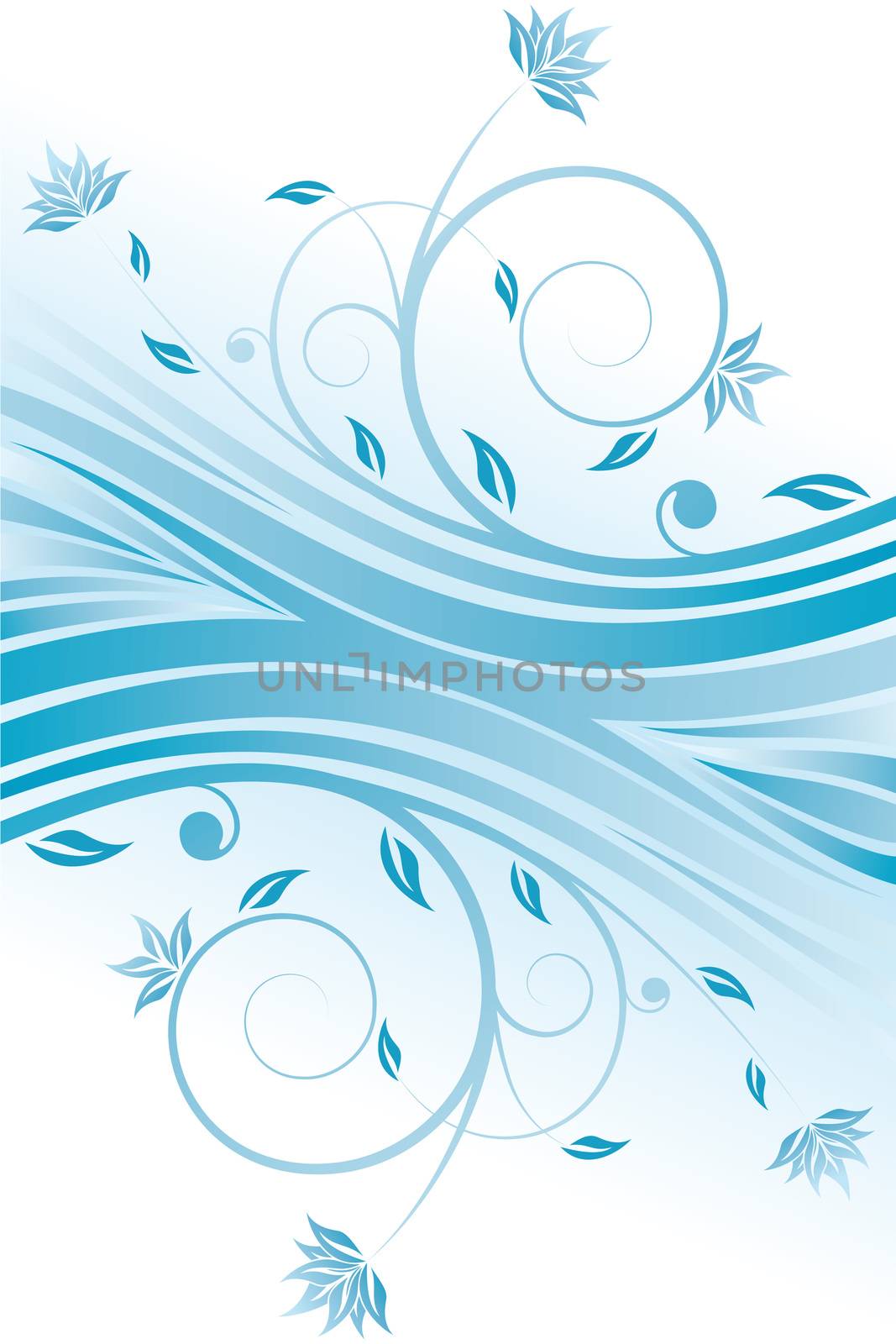 Abstract floral design with color lines vector