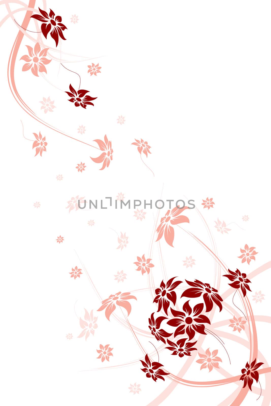 Floral frame. Vector illustration. Abstract flowers.