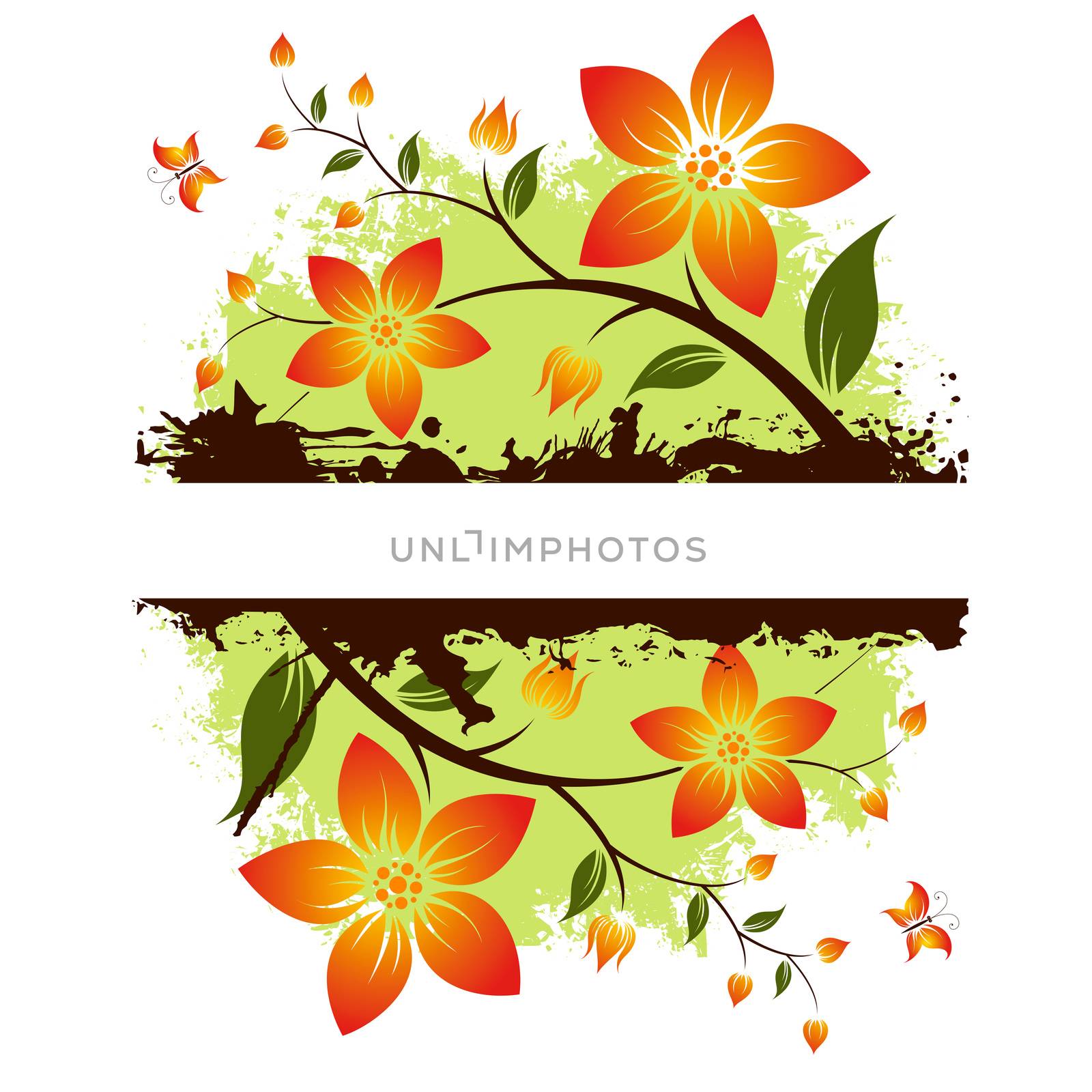 Grunge floral background by WaD