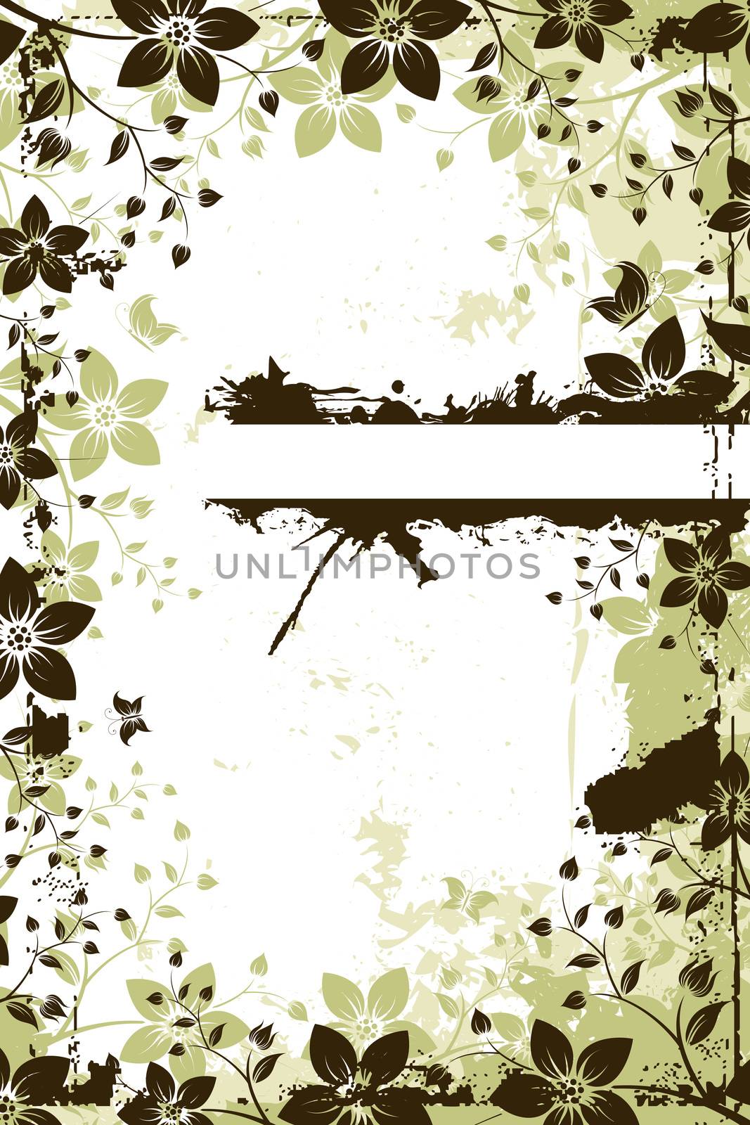 Grunge floral background by WaD