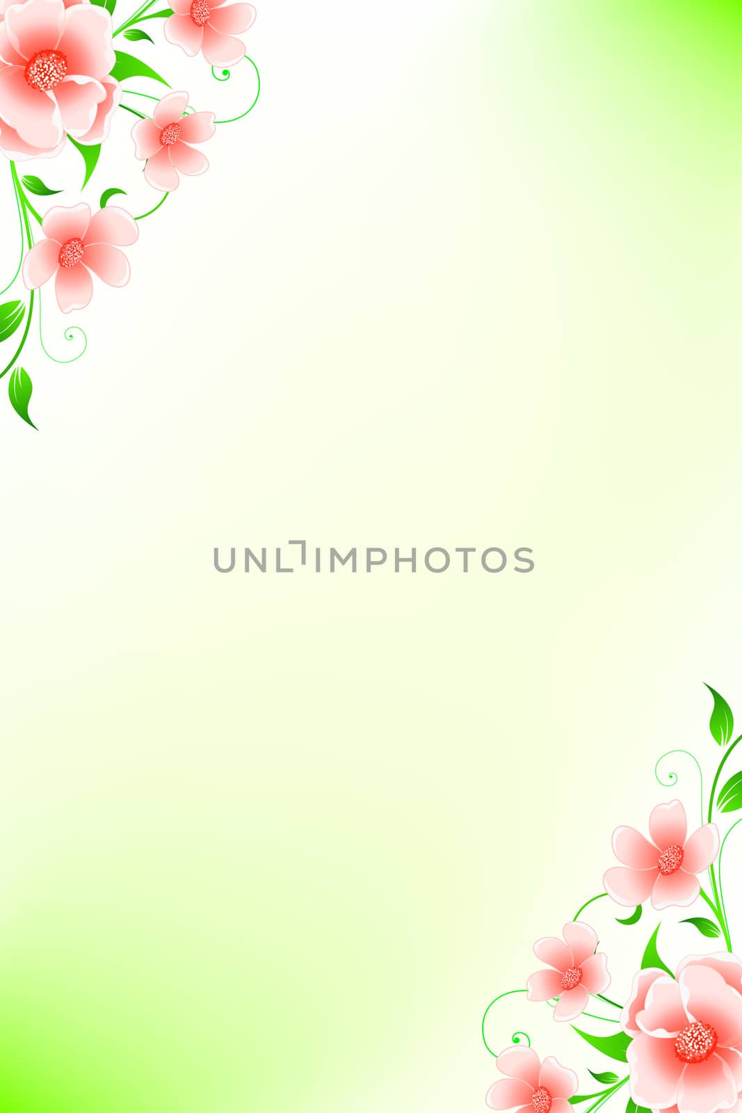 Abstract Grunge Background with flowers by WaD