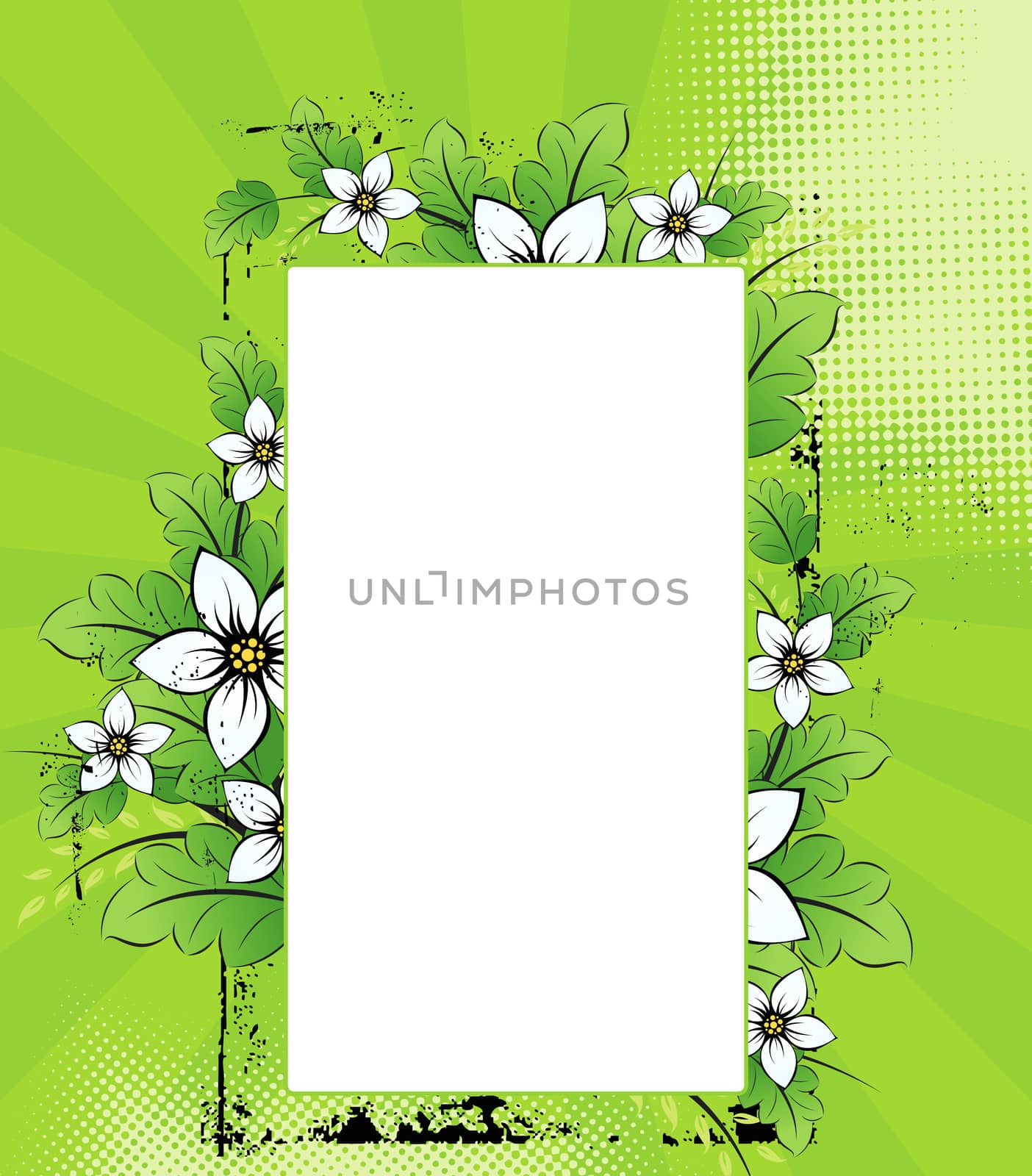 Abstract background with flowers and blank place for your text