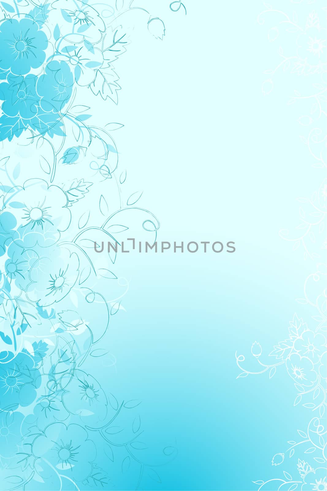 Abstract blue vector floral background for Your design