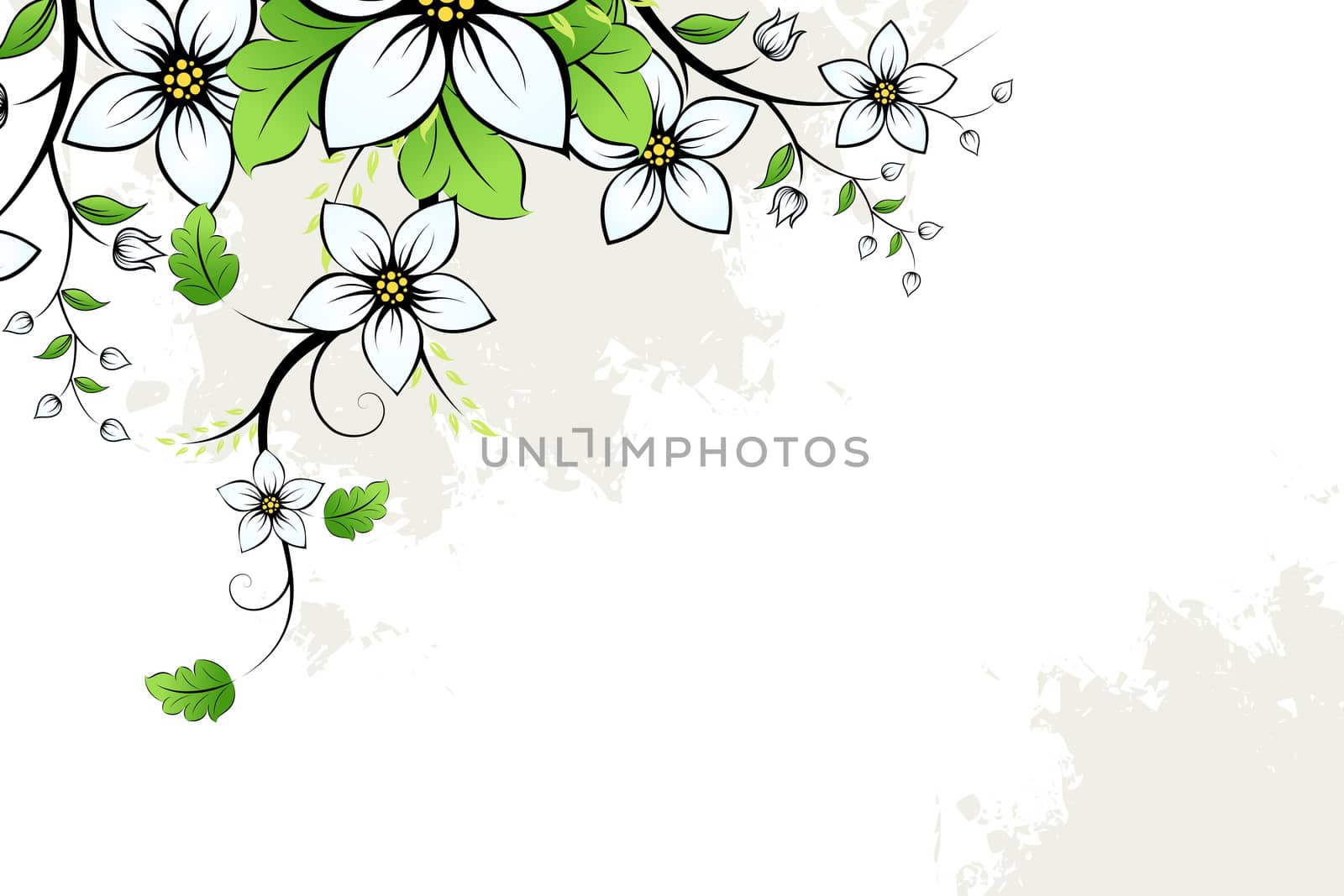 Flowers on grunge background for your design