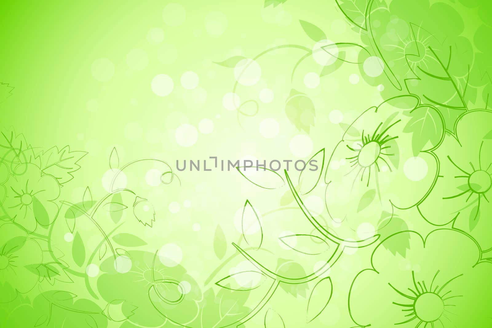 Green Abstract Floral Backgroundwith Sparkle