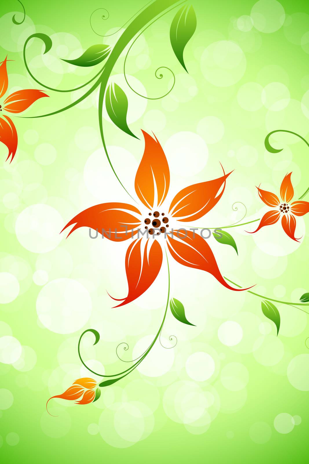 Abstract Green Flower Background