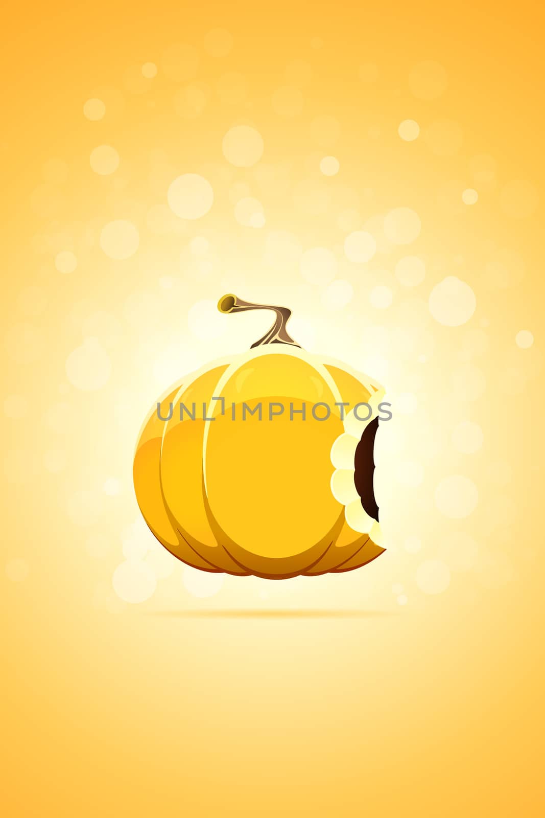 Abstract Orange Halloween Background with Pumpkin