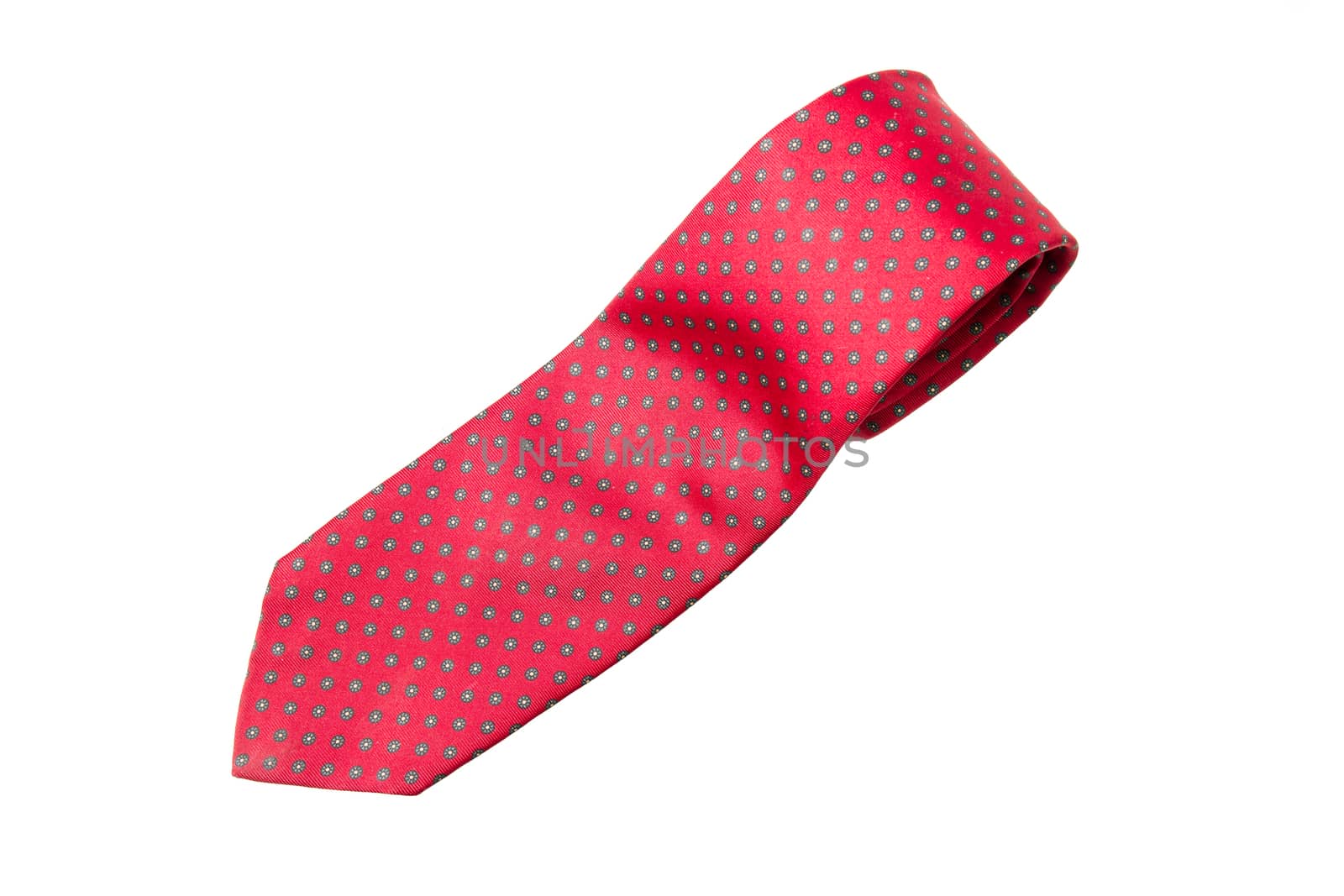 red with green dots business neck tie by kasinv