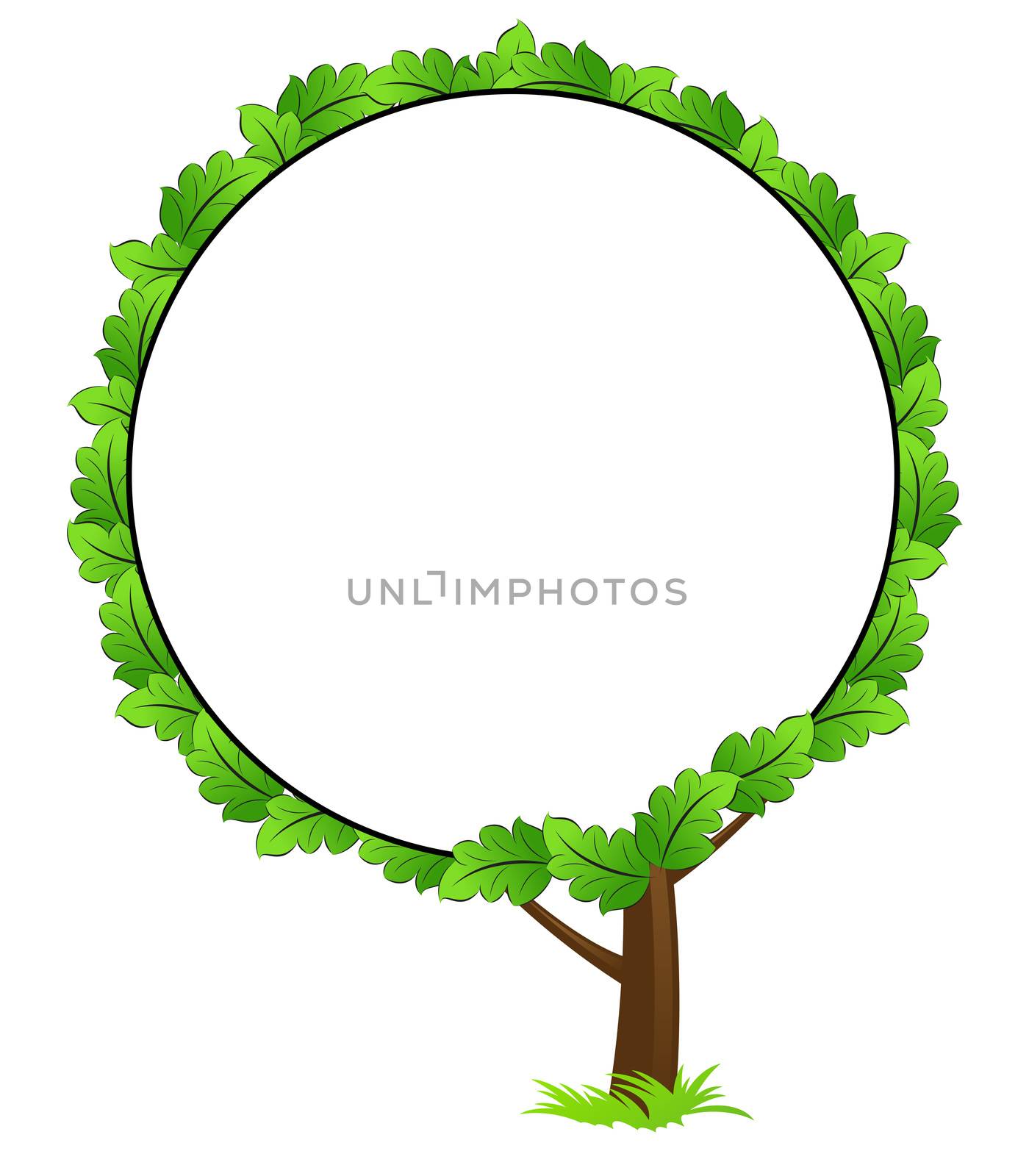 Blank tree frame icon isolated on white