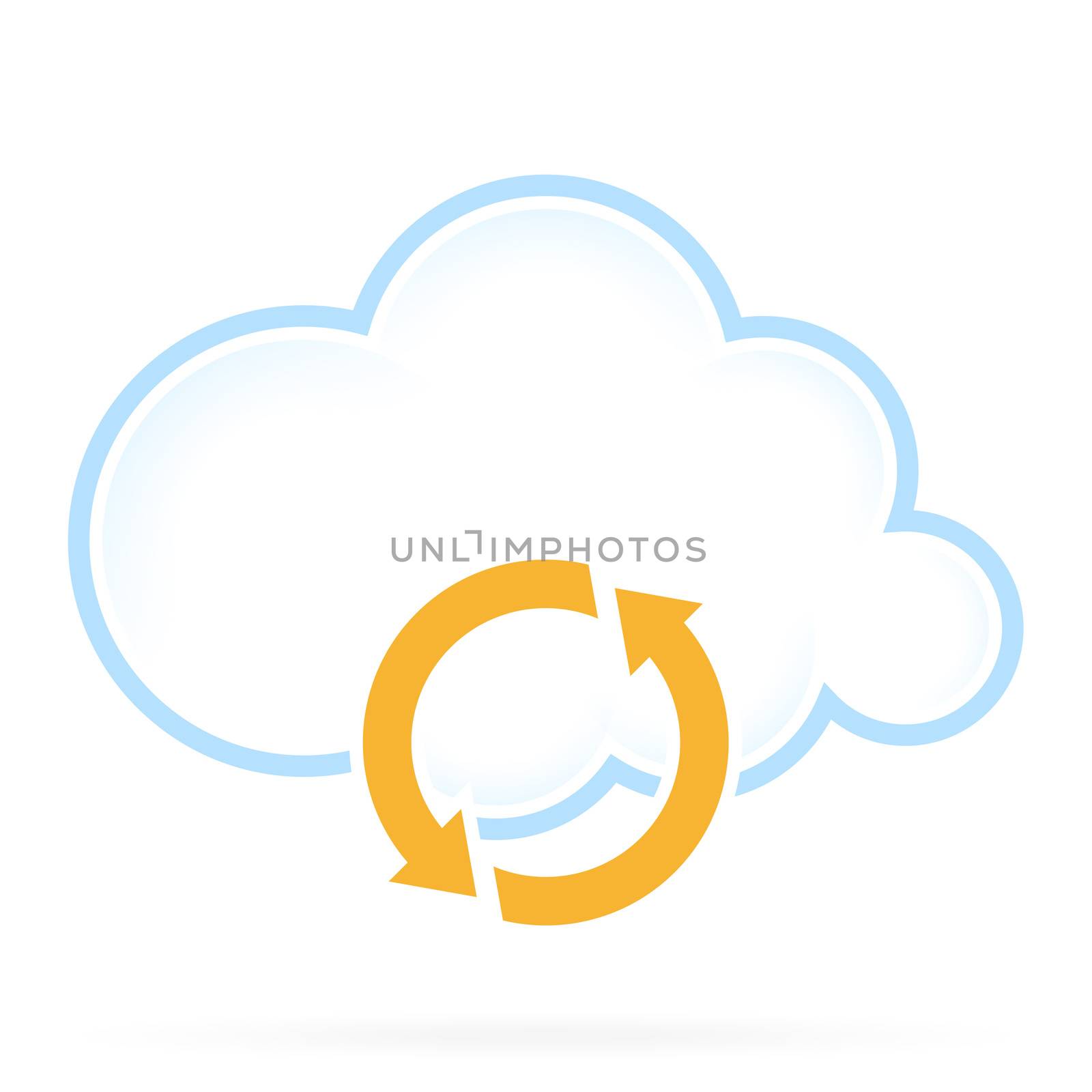 Cloud Computing Technology Icon with Conversion Sign