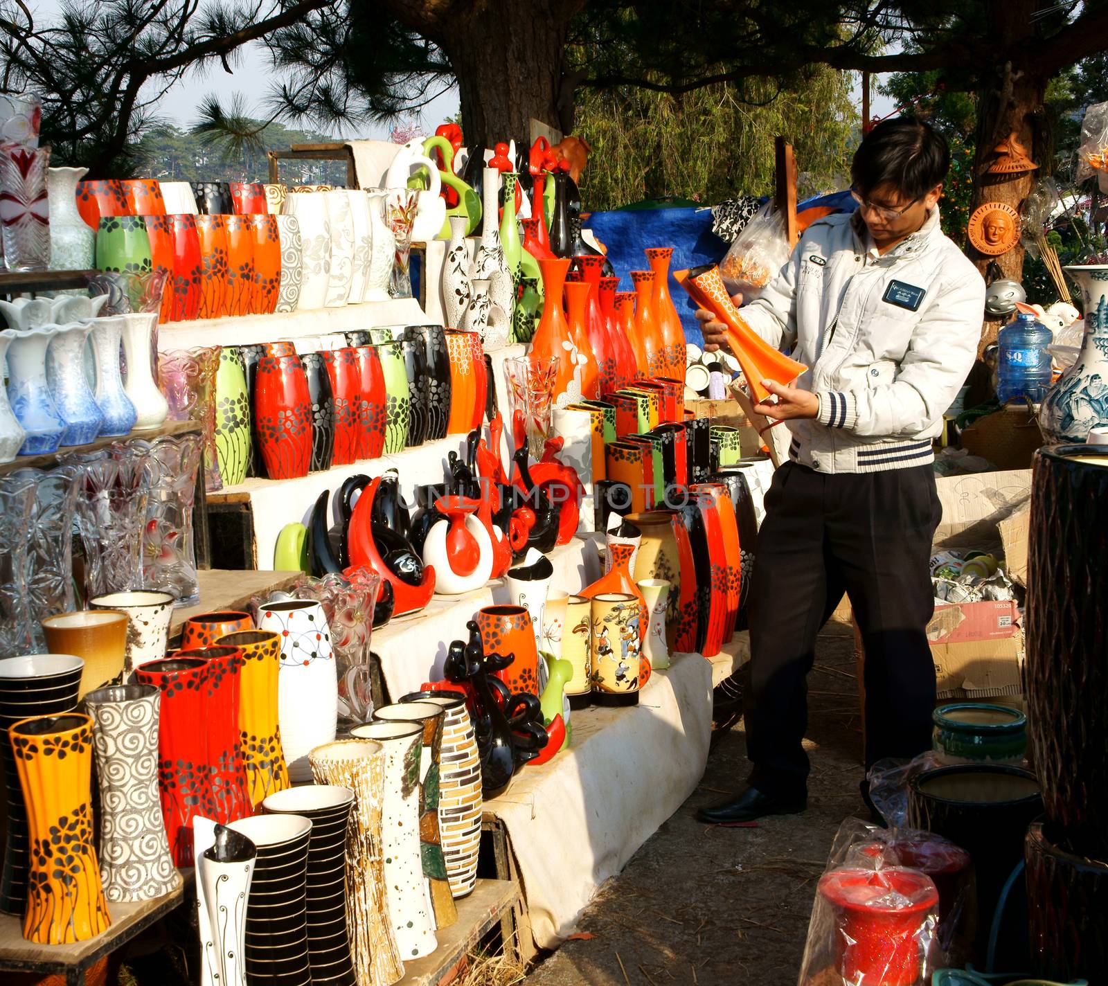 Vietnamese consumer choice product at open air farmer market by xuanhuongho